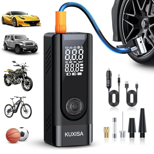 Tire Inflator Portable Air Compressor - 180PSI Air Compressor with Tire Pressure Gauge, 25000mAh ... | Amazon (US)