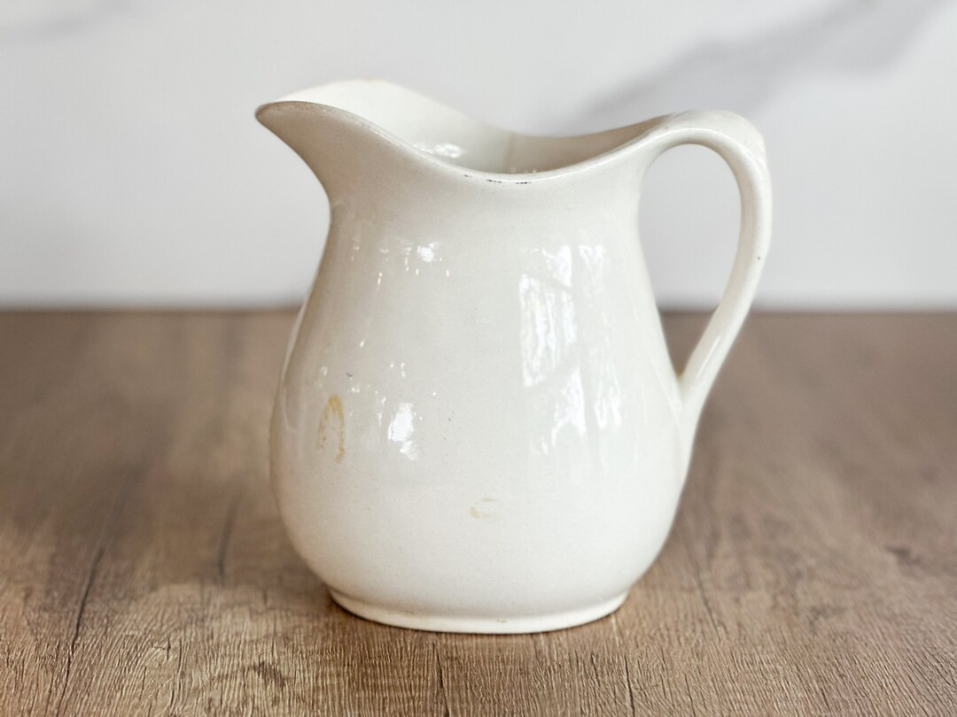 White Ironstone Pitcher - Vintage Ironstone | Etsy (US)