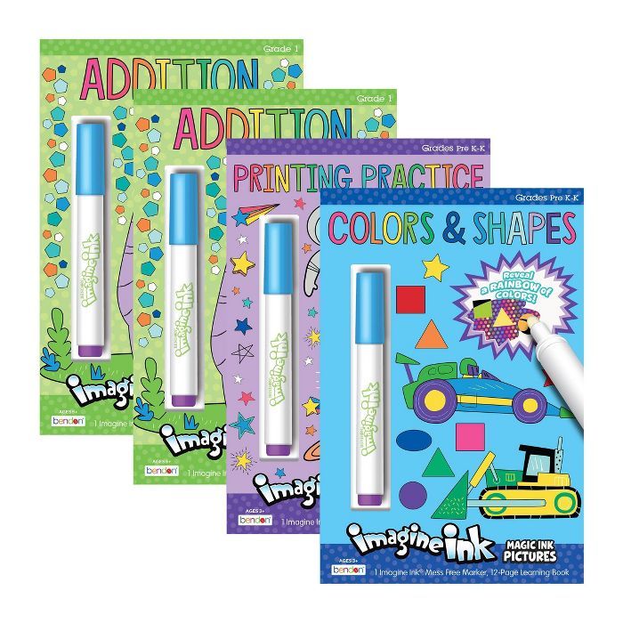 4pk Educational Imagine Ink Coloring Book with Marker - Bullseye's Playground™ | Target