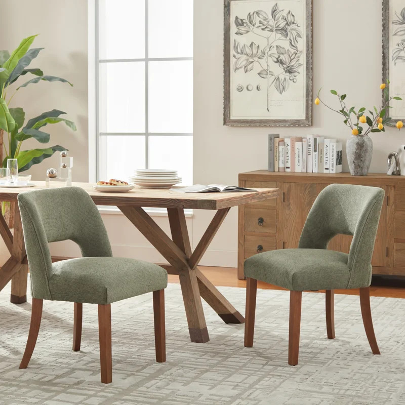 This 2-piece set of dining chairs brings a tailored look to your space with its classic silhouett... | Wayfair North America