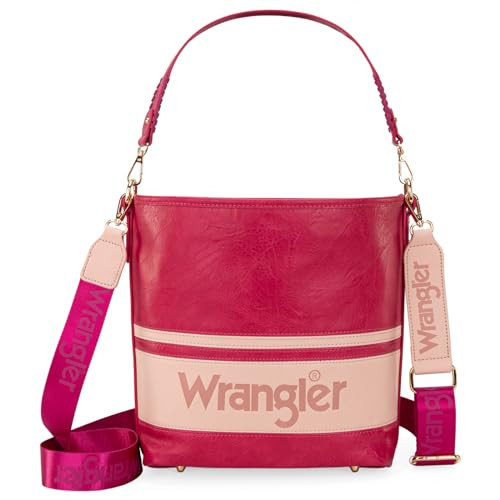 Wrangler Purse for Women Hobo Bag Western Shoulder Handbag Tote Medium with Guitar Strap Gift Hot Pink WG79-G918BHPK | Amazon (US)