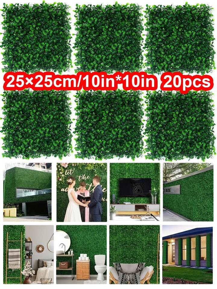 1/10/20pcs Artificial Plastic Boxwood Hedge Panel, UV Protected Privacy Screen, Faux Greenery Mat... | SHEIN