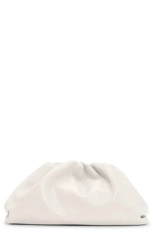 Bottega Veneta The Pouch Leather Clutch in Plaster/Gold at Nordstrom | Nordstrom