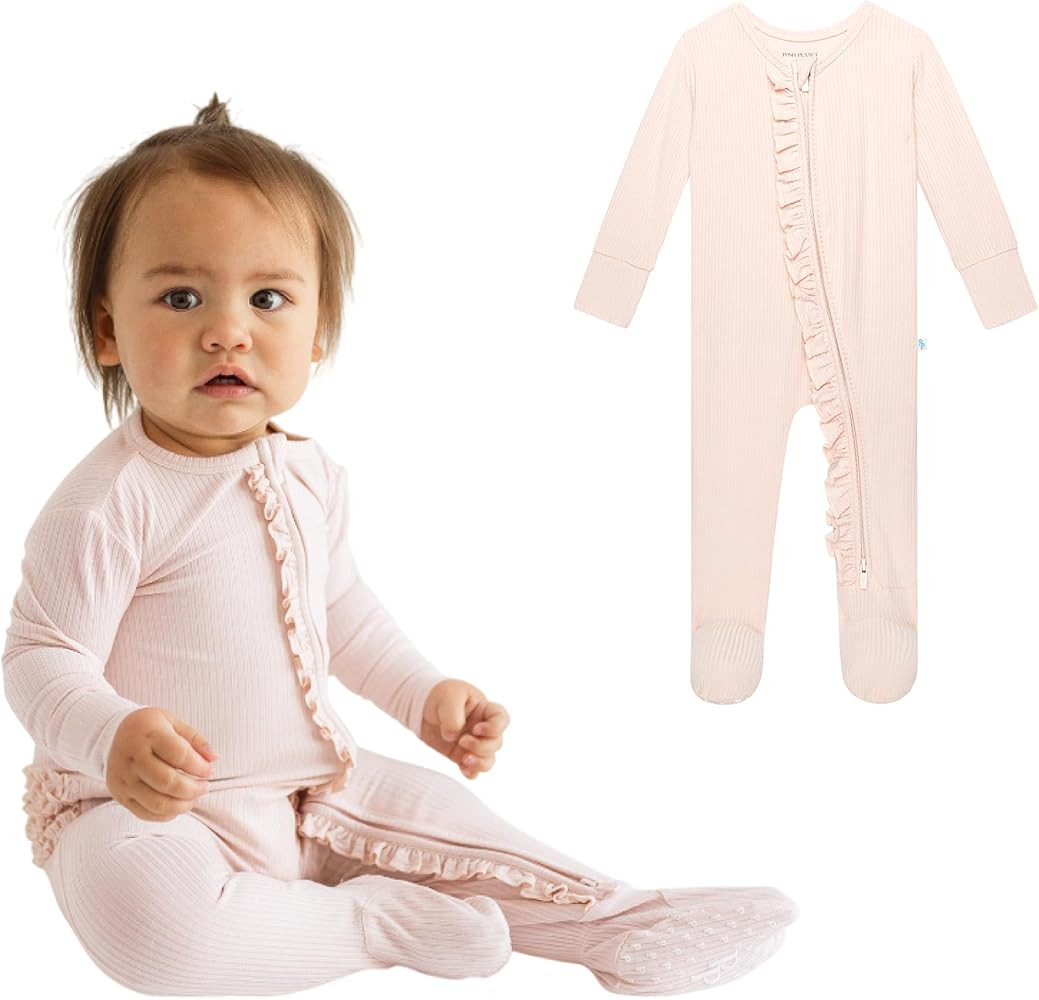 Posh Peanut Footie Pajamas for Baby Girls – Sleepers in Viscose from Bamboo with 2-Way Zipper &... | Amazon (US)
