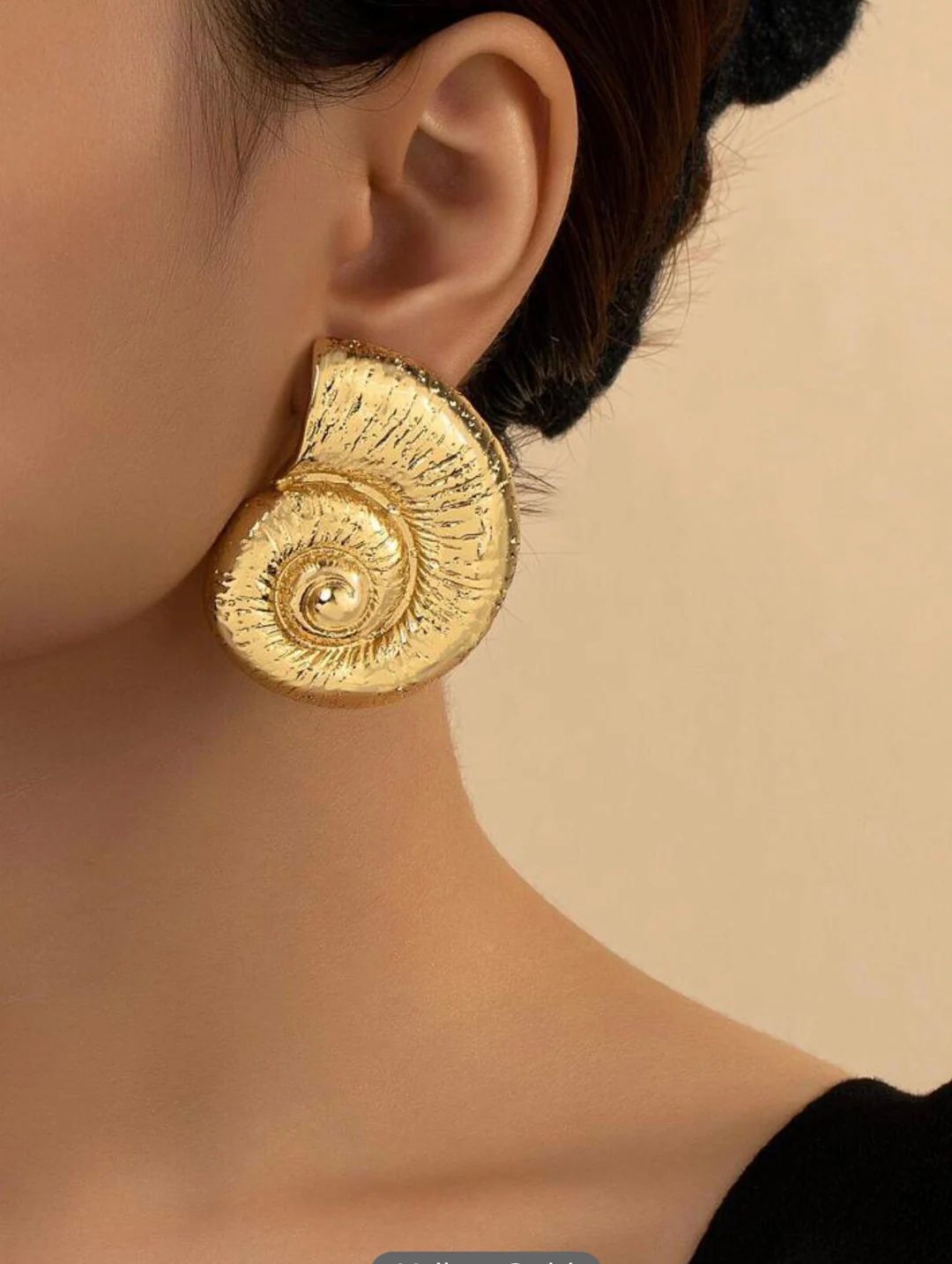 Snail Gold Earrings, Shellfish Earrings,geometric Earrings , Elegant Ammonite Stud Earrings, Chri... | Etsy (US)