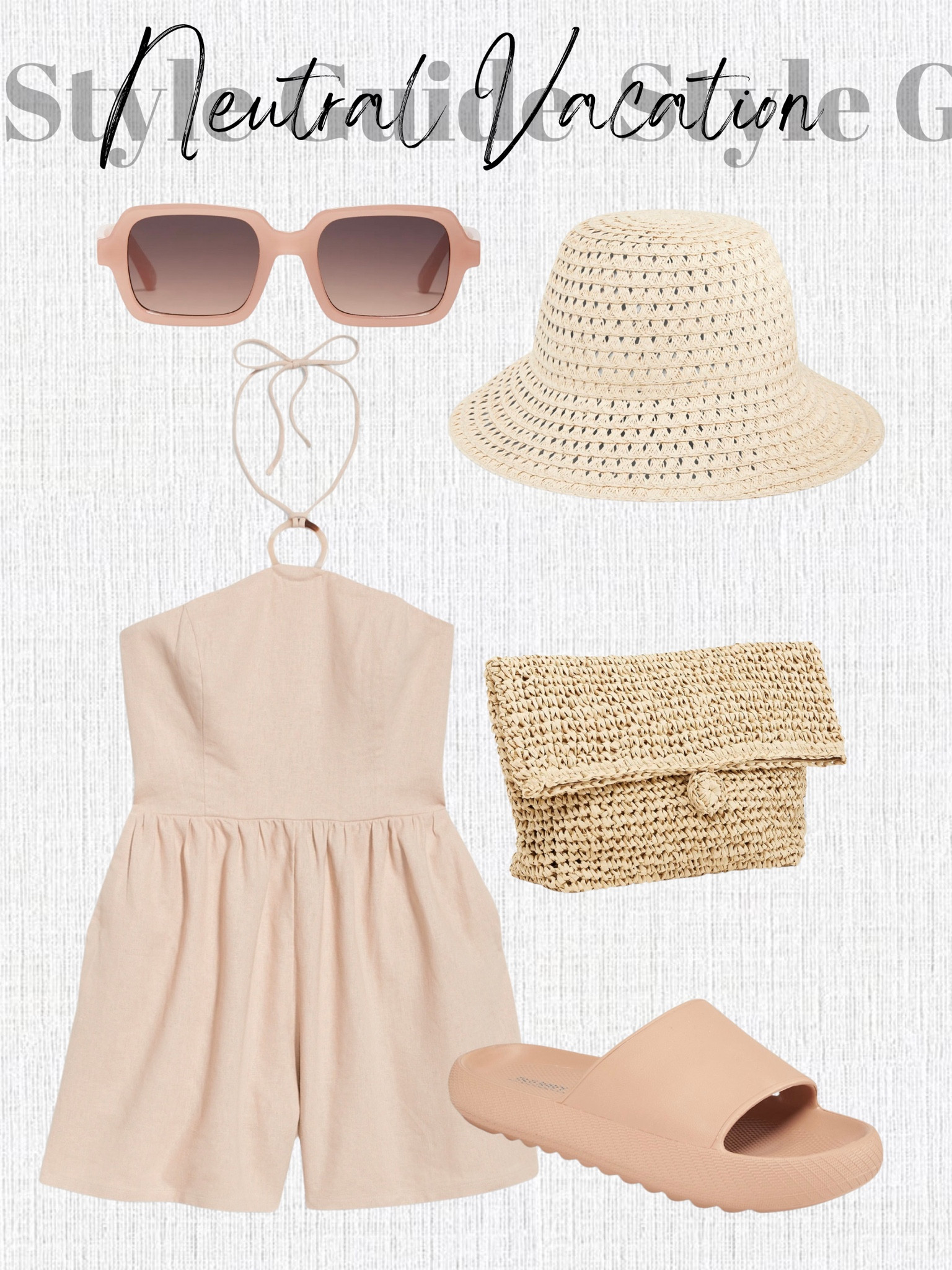 Vacation outfits, spring break, beach vacation, resort wear, neutral, romper, pillow slides, cloud slides

#LTKtravel #LTKSeasonal #LTKstyletip