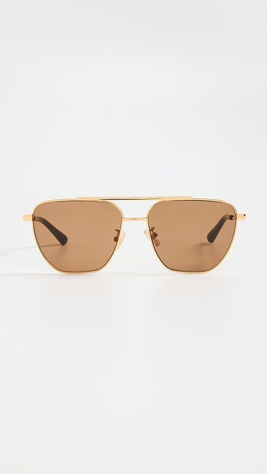 Light Ribbon Double Bridge Aviators | Shopbop