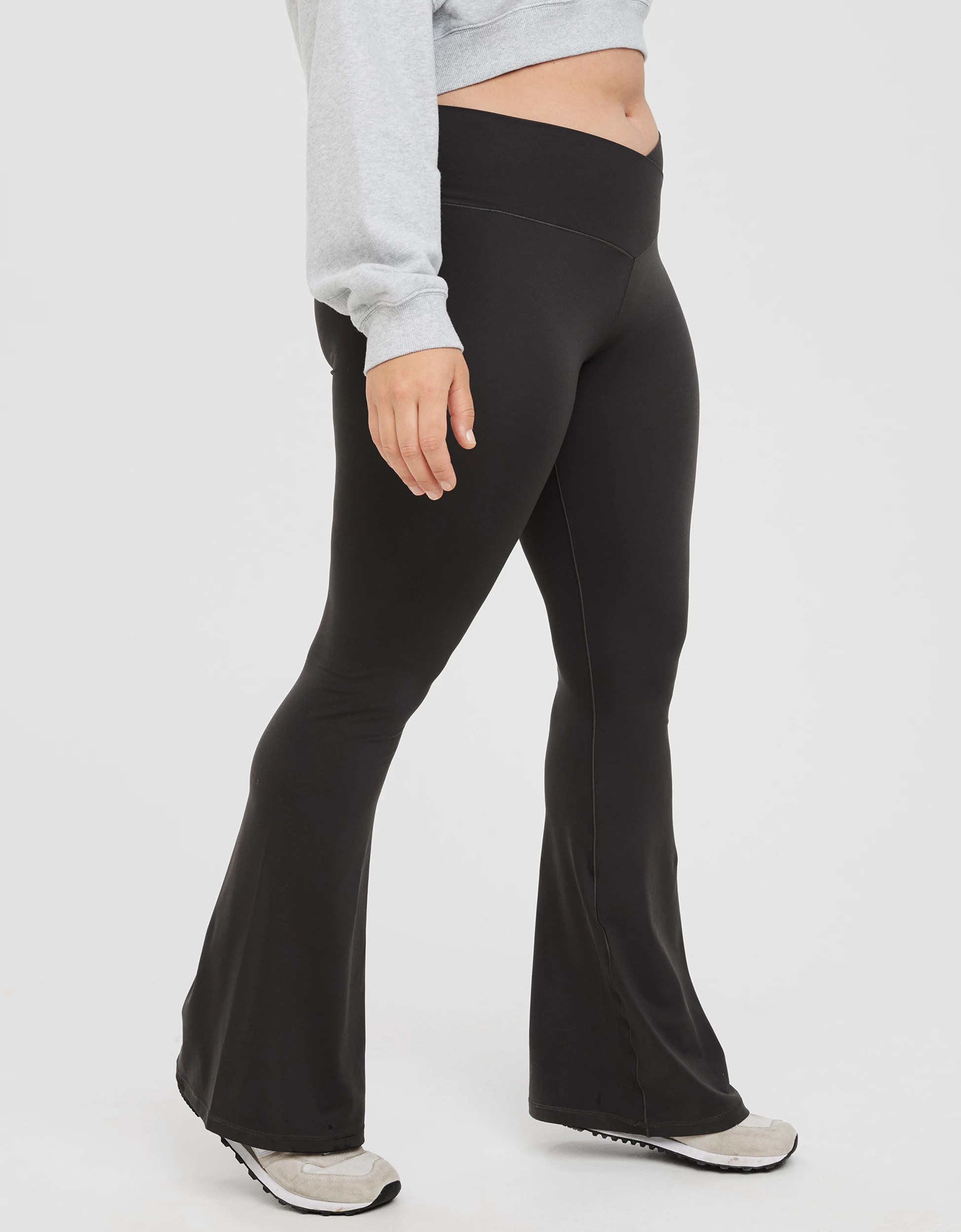 OFFLINE By Aerie Real Me High Waisted Crossover Flare Legging | American Eagle Outfitters (US & CA)