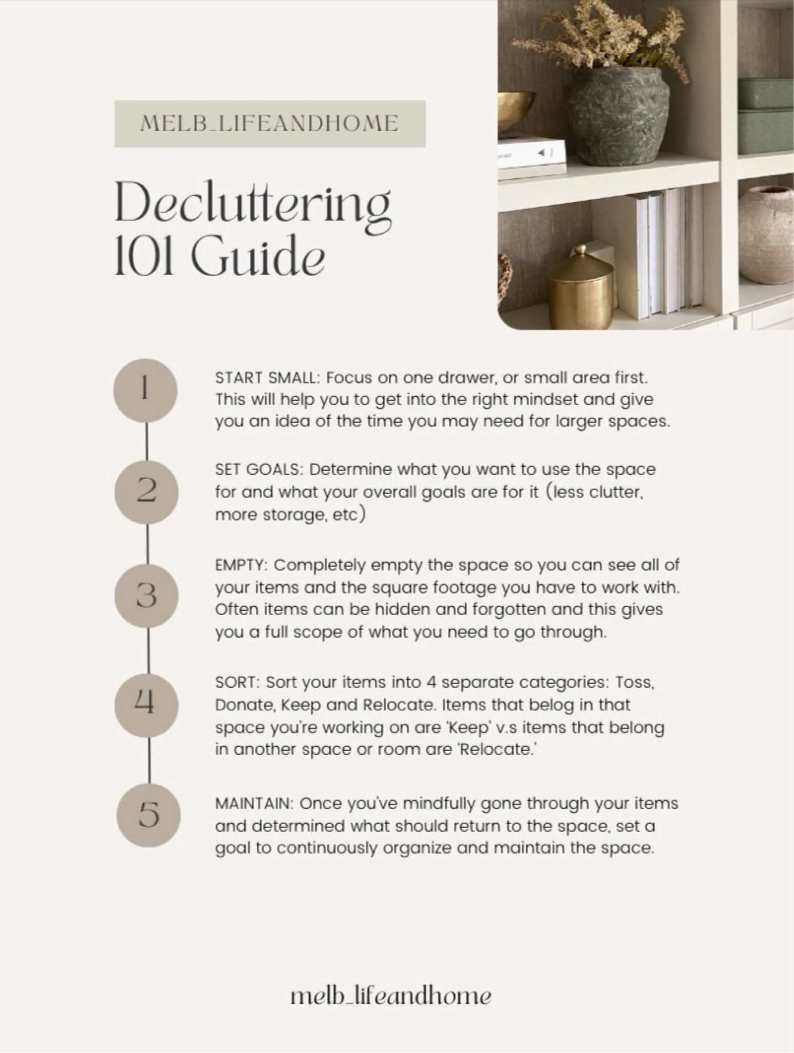 Melb_lifeandhome Decluttering Guide 101
#organize #declutter #simplifyhome 

#LTKhome #LTKU #LTKfamily