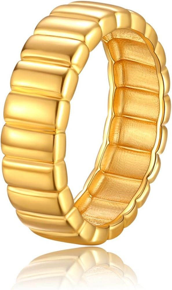 Kyerlyn Gold Rings for Women Cubic Zirconia Stackable Rings 14K Gold Plated Handmade Sparkling Ri... | Amazon (US)