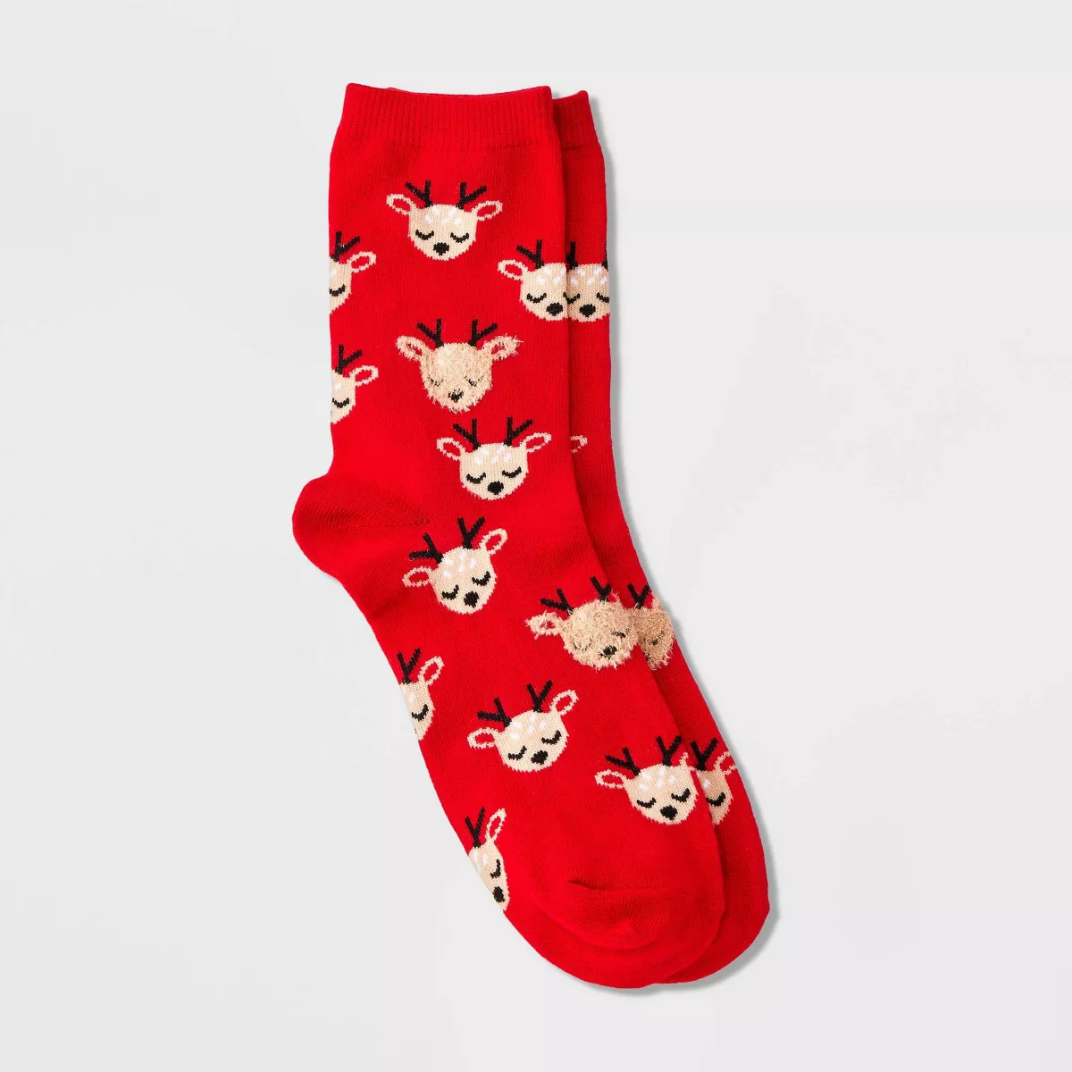 Women's Reindeer Christmas Crew Socks - Wondershop™ Red 4-10 | Target