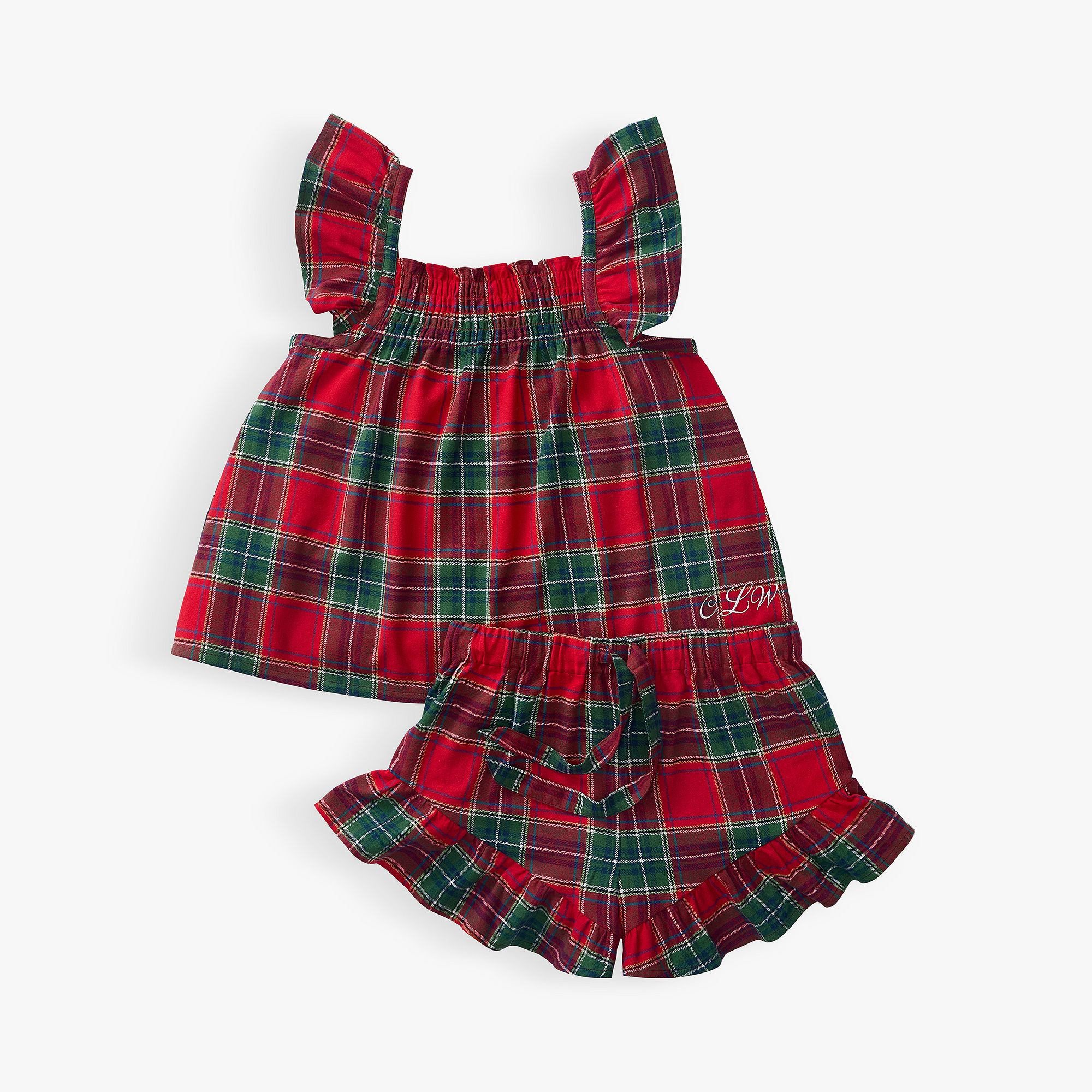 Hill House Home Holiday Tartan Flannel Short Pajama Set | Pottery Barn Teen