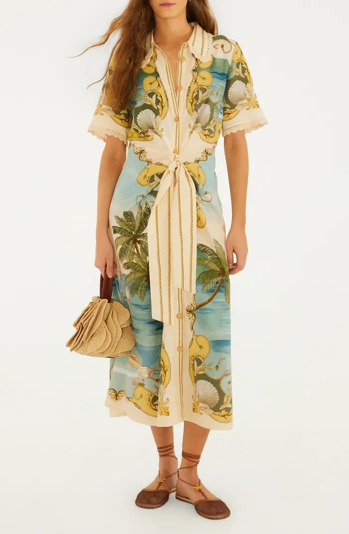 Royal Sea Tie Waist Midi Dress | Nordstrom