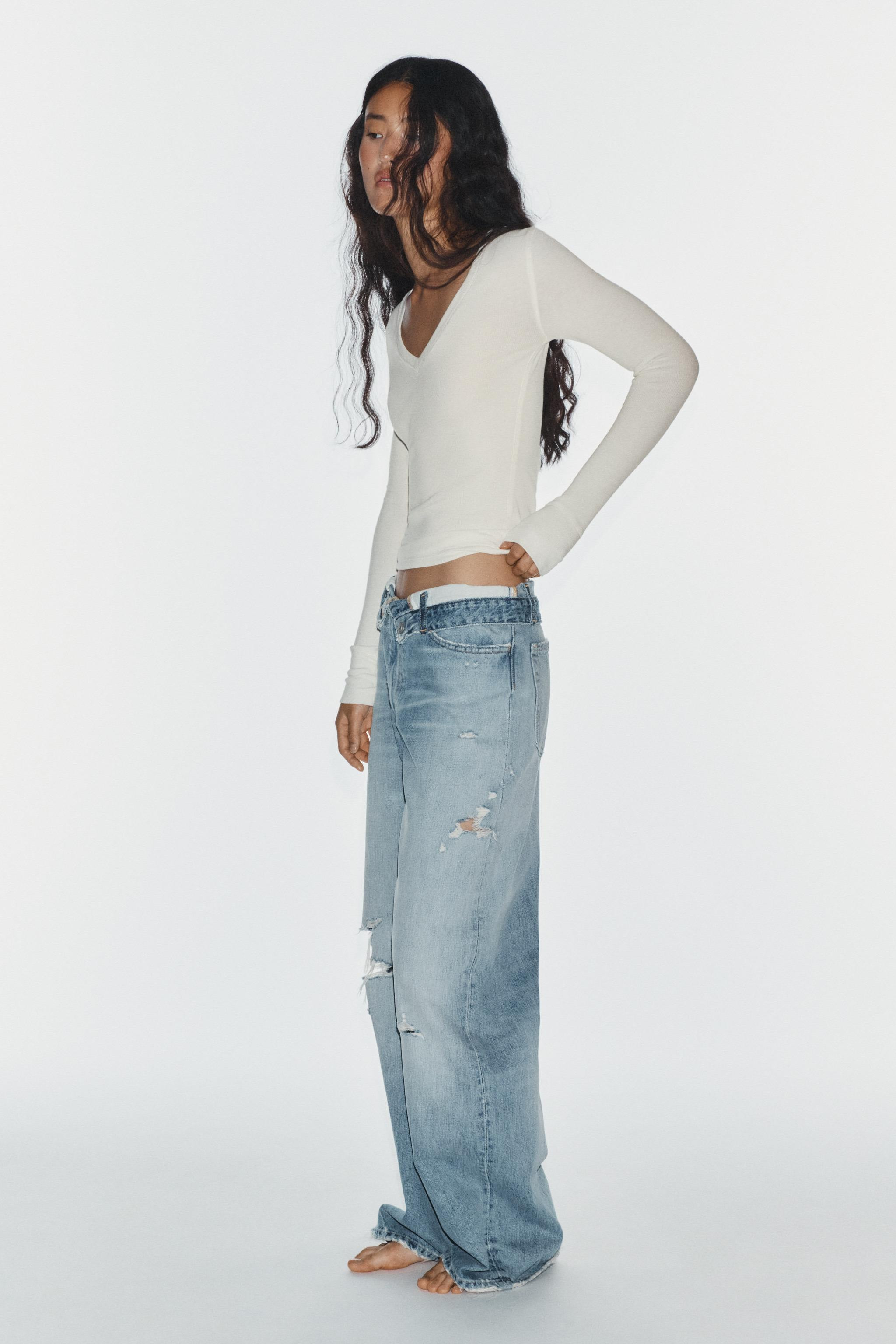 MID RISE - FULL LENGTHMid-rise jeans with belt loops and a folded waistband. Five-pocket style. F... | Zara US