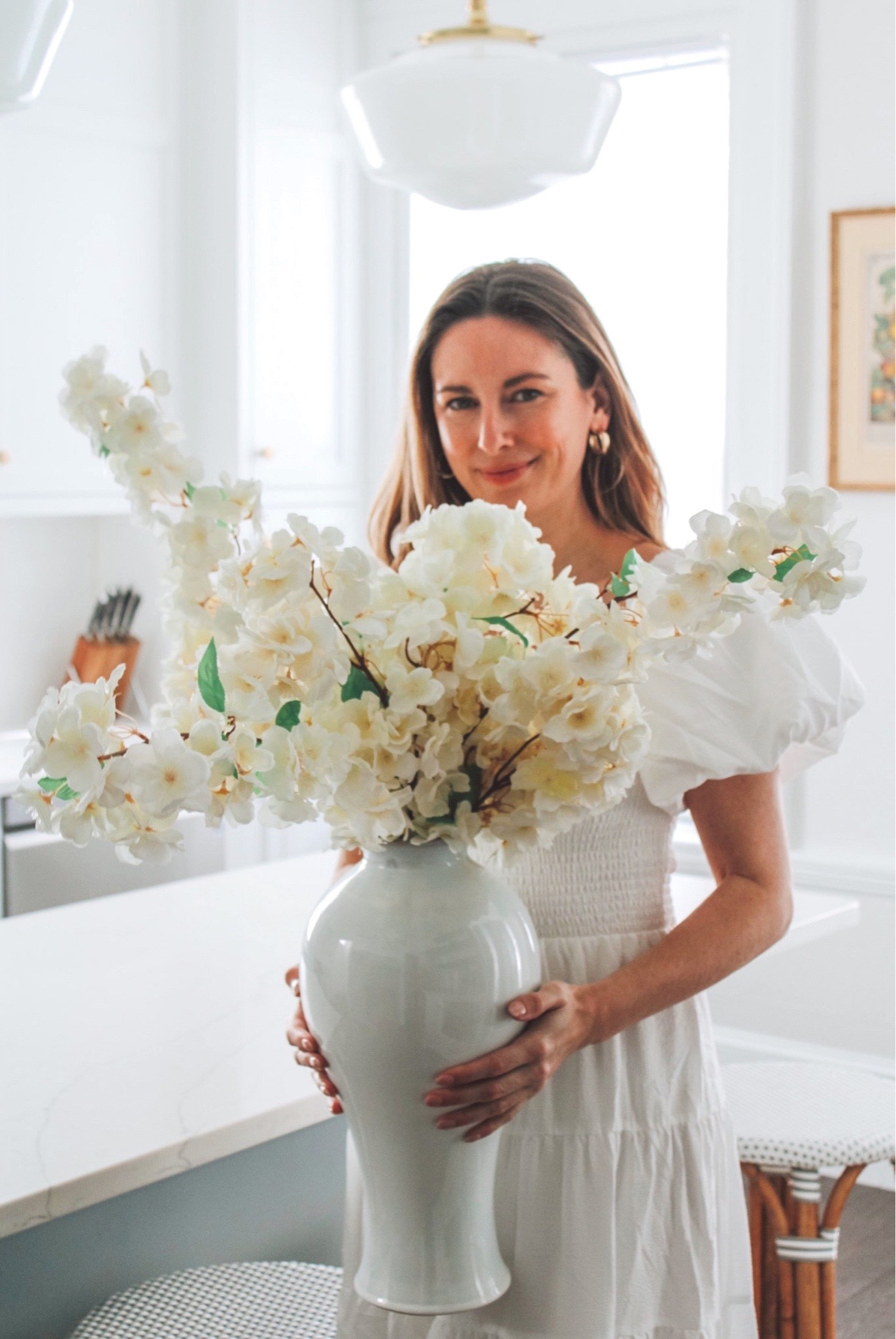 Spring florals, white dress, vacation dress, midi dress, spring home decor, faux flowers 

#LTKstyletip #LTKSeasonal #LTKhome