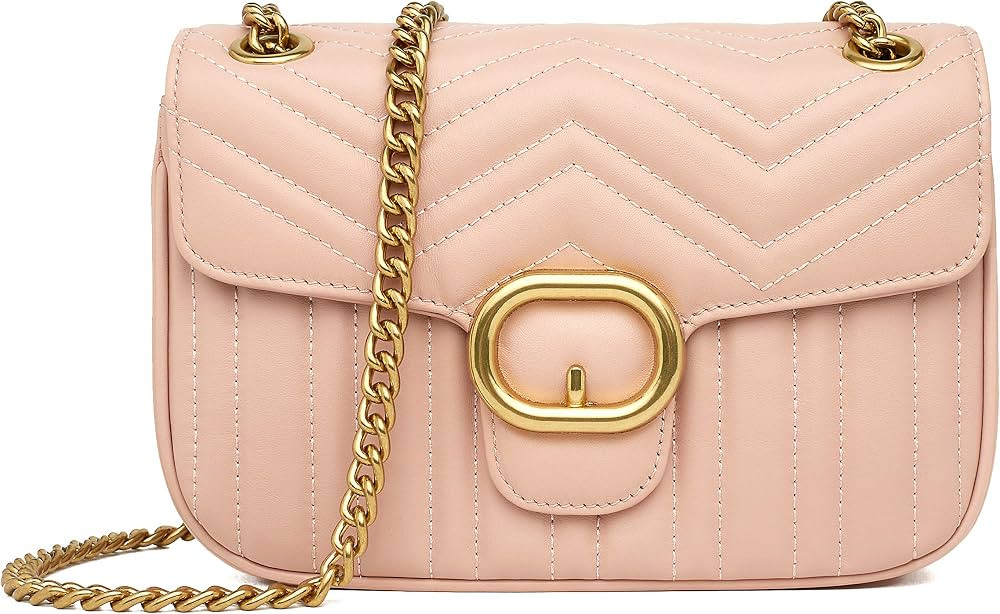 Chrysansmile Women Genuine Leather Shoulder Bag Ladies Fashion Clutch Purses Quilted Crossbody Ba... | Amazon (US)