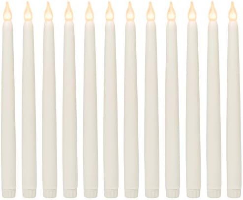 WYZworks 11" Ivory Taper Flameless LED Faux Wax Candle Lights 12PK | Amazon (US)