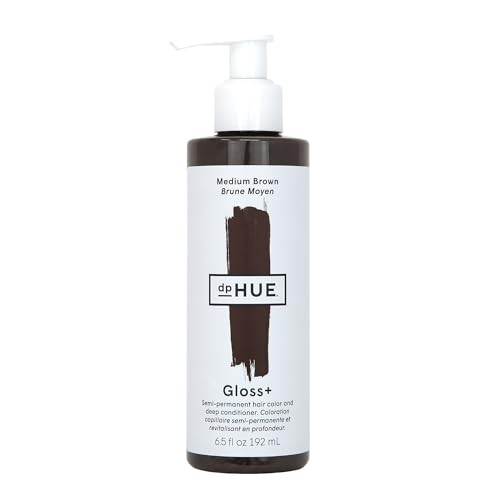 dpHUE Gloss+, Medium Brown - 6.5 oz (8-12 Applications) - Semi-Permanent Hair Color & Conditioner - Lasts Up to Eight Washes - Paraben, SLS & SLES Sulfate Free - Vegan, Leaping Bunny Certified | Amazon (US)