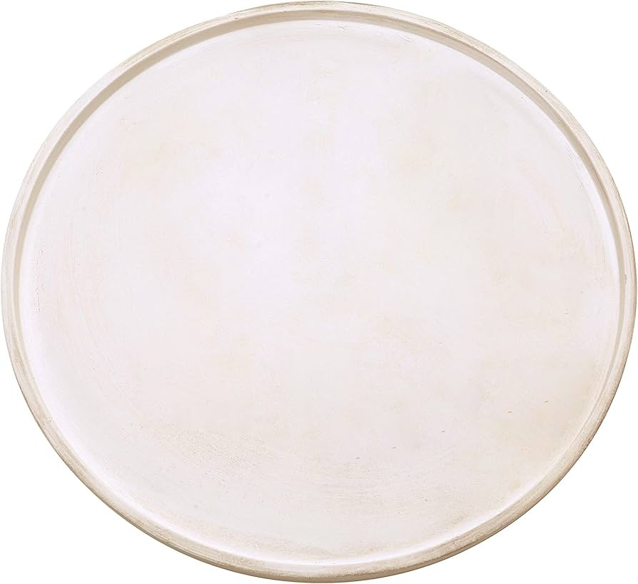 DN DECONATION White Wood Tray, Large Decorative Tray for Coffee Table, Ottoman, Decorative Round ... | Amazon (US)