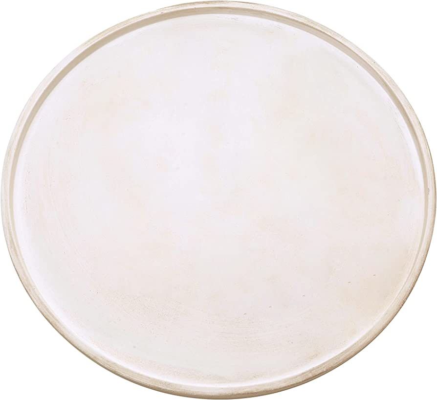 RM ROOMERS 15 inch Faded White Round Tray, Wood Decorative Tray, Round Wooden Trays for Decor, La... | Amazon (US)