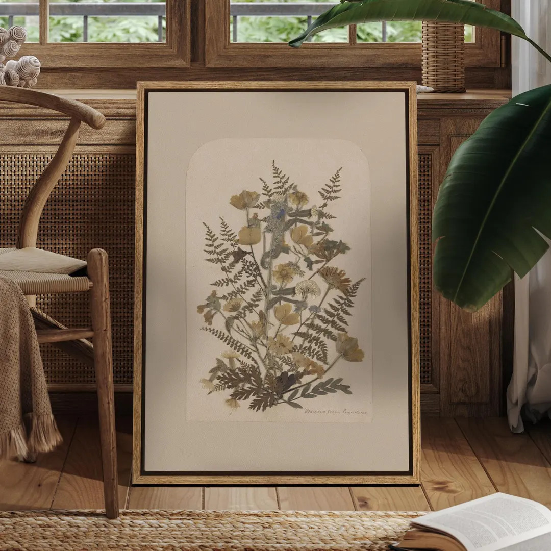 Framed Canvas Wall Art Pressed Wildflower Botanical Vintage Dried Flower Arrangement Prints Rusti... | Etsy (US)