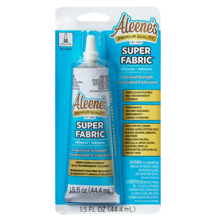Aleene's Super Fabric Adhesive 1.5 fl oz, Fast Drying, Clear Permanent Fabric Adhesive | Walmart (US)