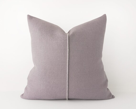 Muted Lavender Purple Linen Decorative Pillow Cover With Hand | Etsy | Etsy (US)