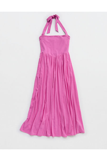 Aerie At The Barre Halter Dress Women's Hot Fuchsia XXS | Aerie