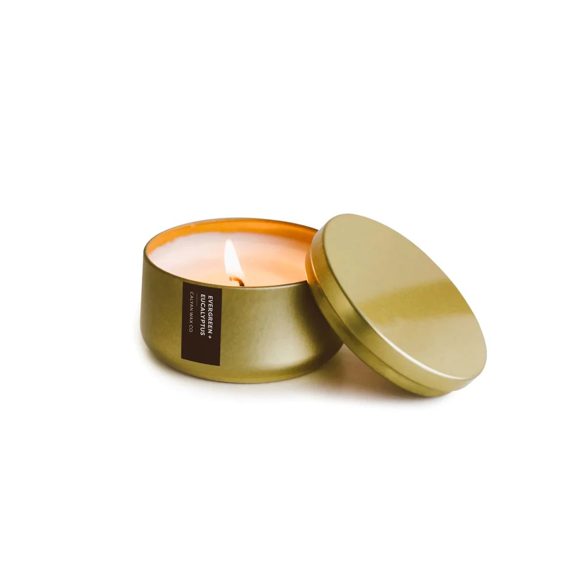 Evergreen + Eucalyptus Gold Metal Tin Candle | Ada + East