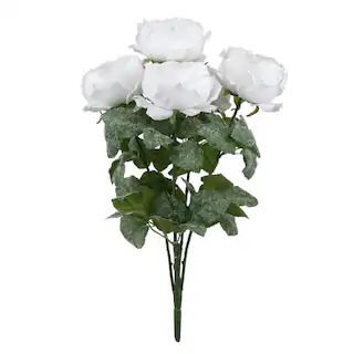 Flocked White Rose Bush by Ashland® | Michaels | Michaels Stores