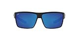 Costa Del Mar Men's Rinconcito Polarized Rectangular Sunglasses, Matte Black/Blue Mirrored Polarized | Amazon (US)