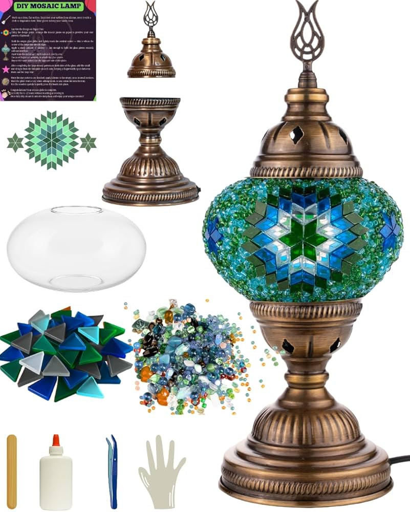 DEMMEX DIY Turkish Moroccan Mosaic Lamp Making Kit – No Grout – Fun, Easy, No Experience Requ... | Amazon (US)