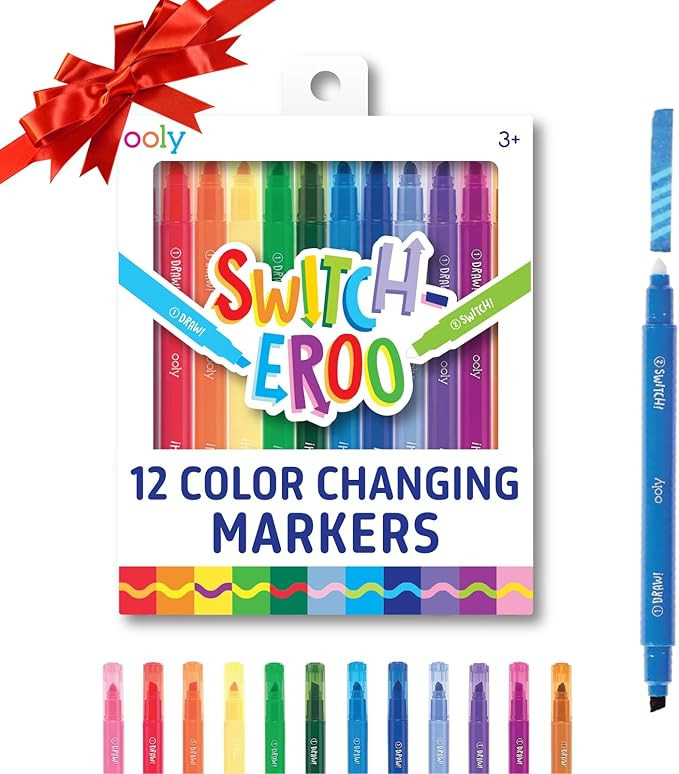 Ooly 12 Pack Switch-eroo Color Changing Markers, Dual Tip Markers for Kids, Double Ended Chisel T... | Amazon (US)