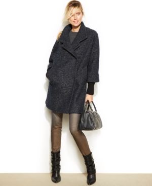 Calvin Klein Asymmetrical Tweed Walker Coat | Macys (US)