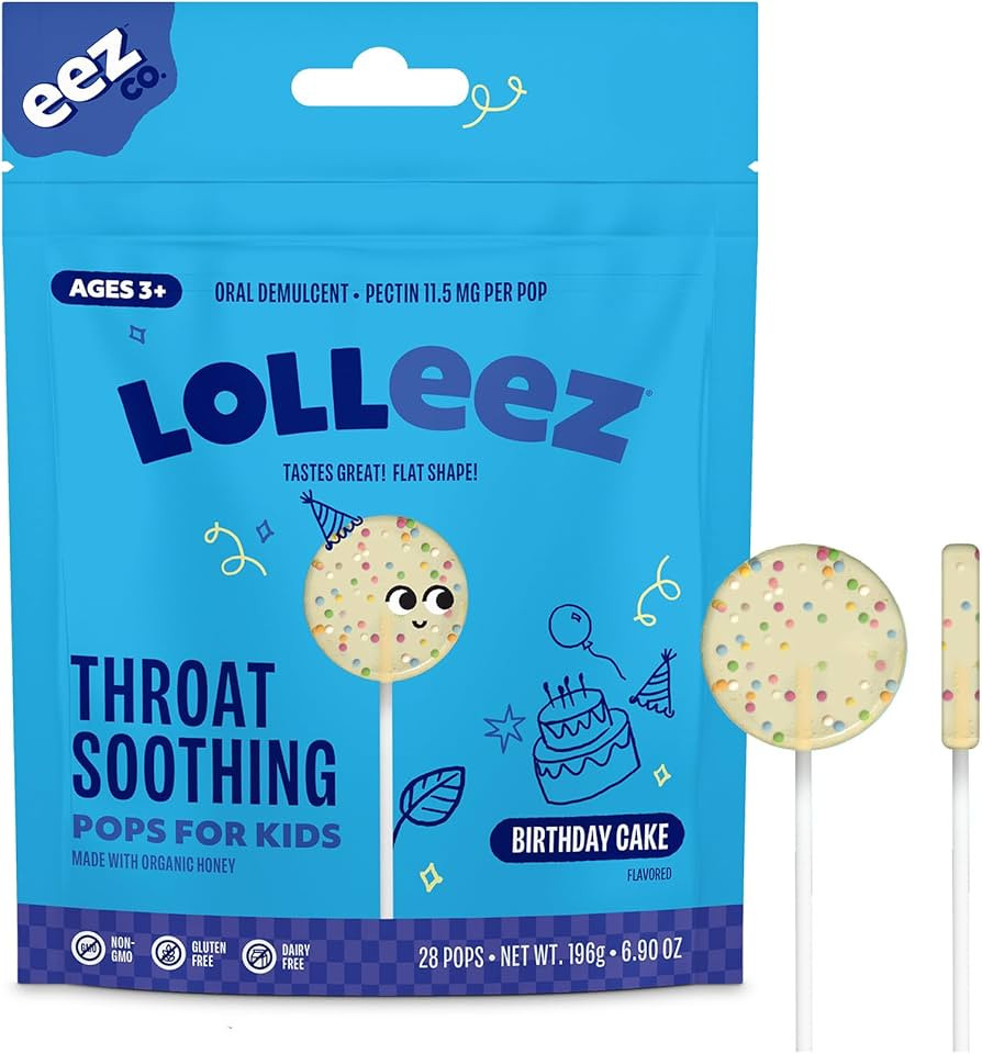 Lolleez Lollipops for Kids Sore Throat Relief, Birthday Cake Perfect for Soothing A Sore Throat W... | Amazon (US)