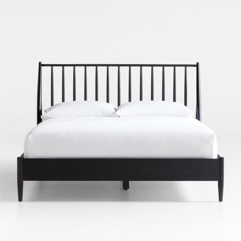Carson Ebonized Wood Spindle Queen Bed + Reviews | Crate & Barrel | Crate & Barrel
