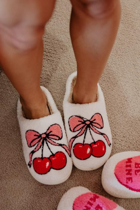 Cherry Bow Slippers Shoes | Katydid.com