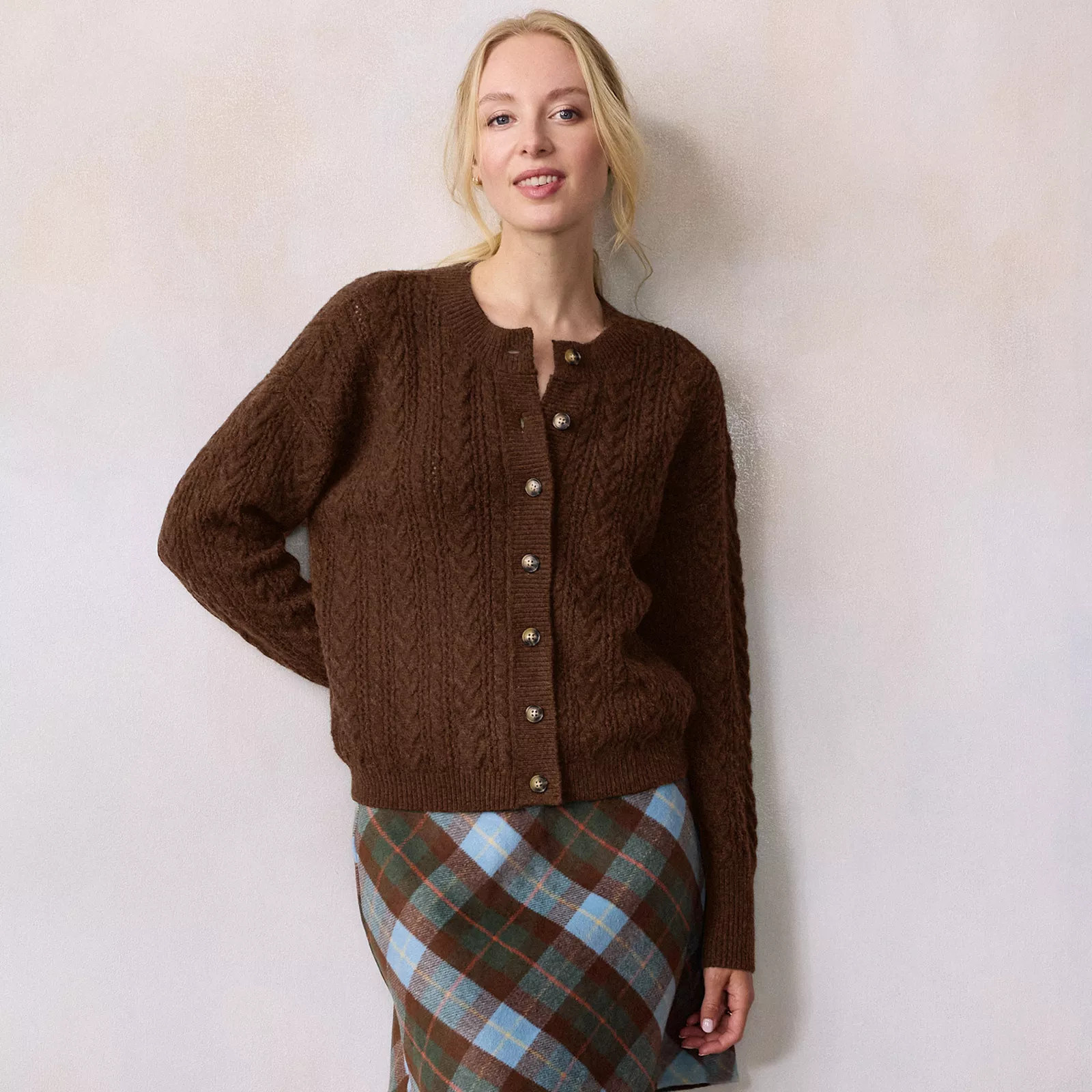 Women's LC Lauren Conrad Crewneck Pointelle Cable Sweater CardiganLC Lauren Conrad | Kohl's