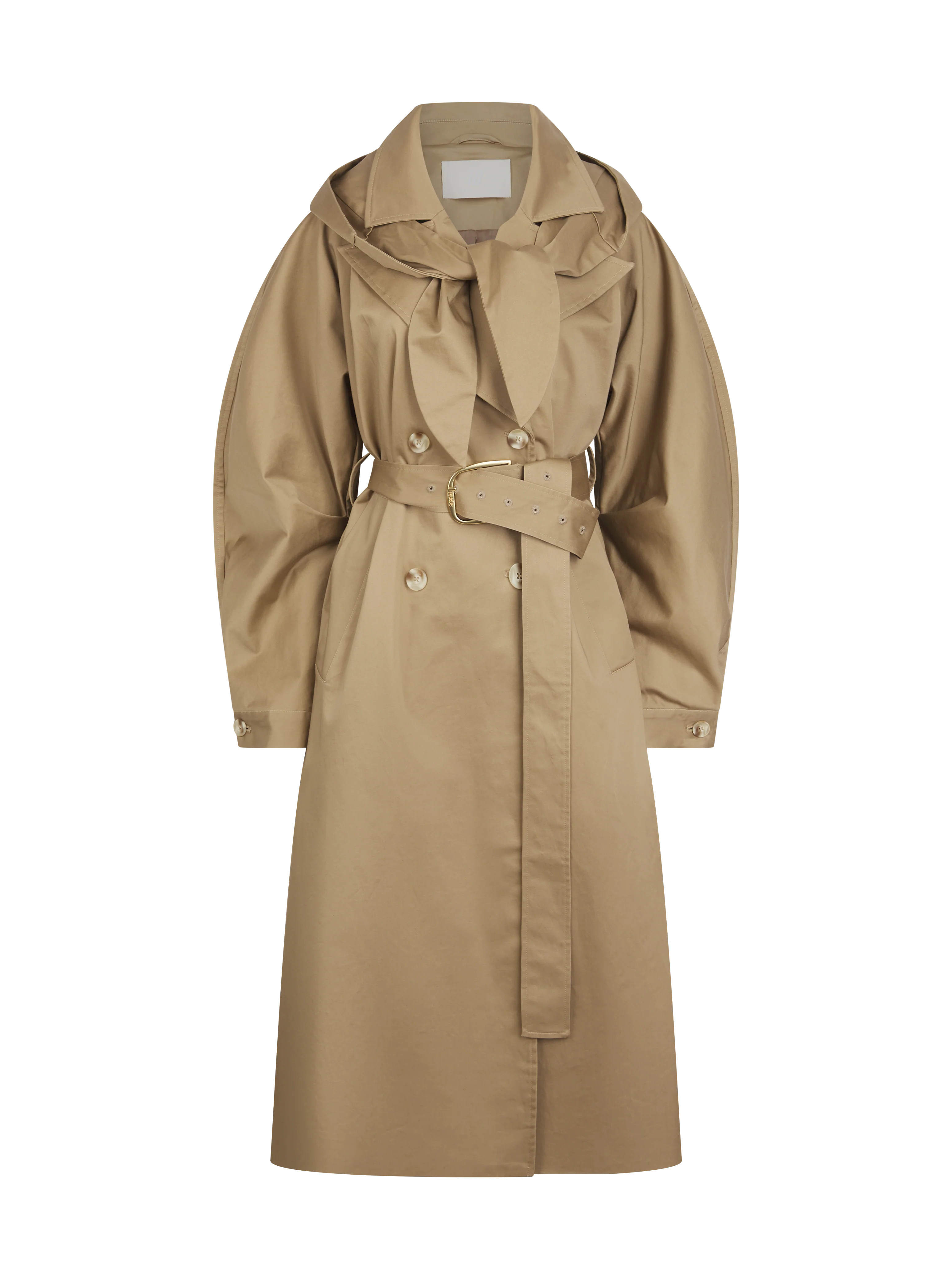Sloane Hooded Trench Coat - Beige | Maebe