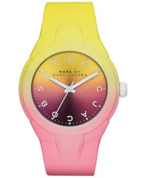 Marc by Marc Jacobs Women's X-Up Pink and Yellow Degrade Silicone Strap Watch 38mm MBM5540 | Macys (US)