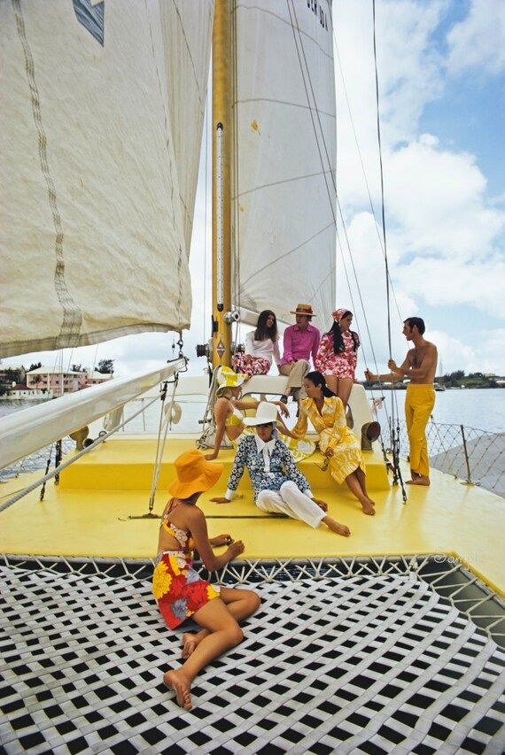 Slim Aarons Colorful Crew LARGE FORMAT Gallery Photo Palm - Etsy | Etsy (US)