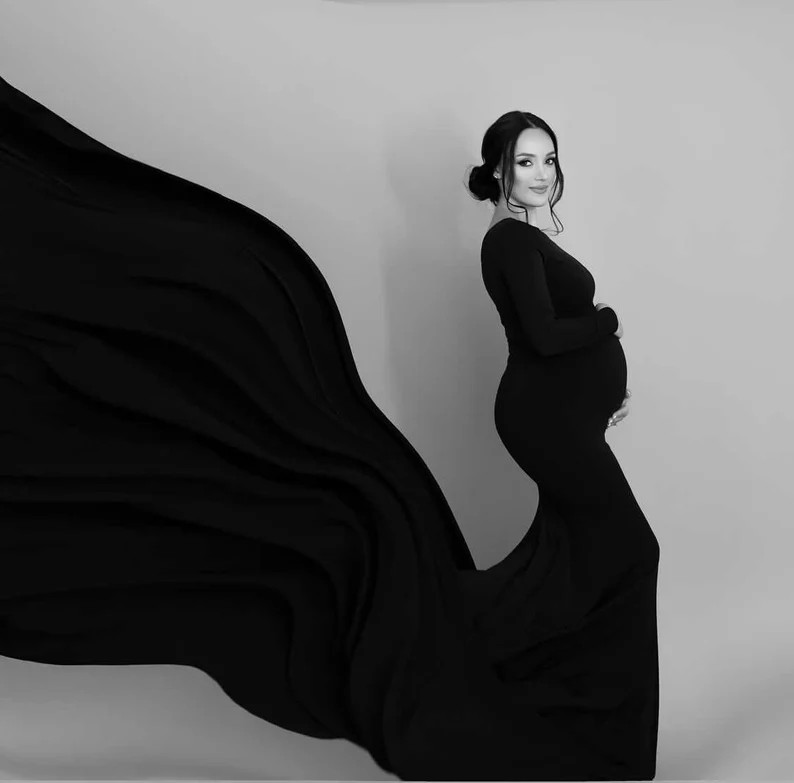 35 Colors Boat Neck Dressmaternity Gownmaternity Fitted - Etsy | Etsy (US)