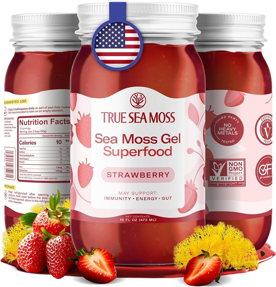 TrueSeaMoss Sea Moss Gel – Made in USA – Wildcrafted Seamoss, Fresh Fruits & Sea Vegetables ... | Amazon (US)