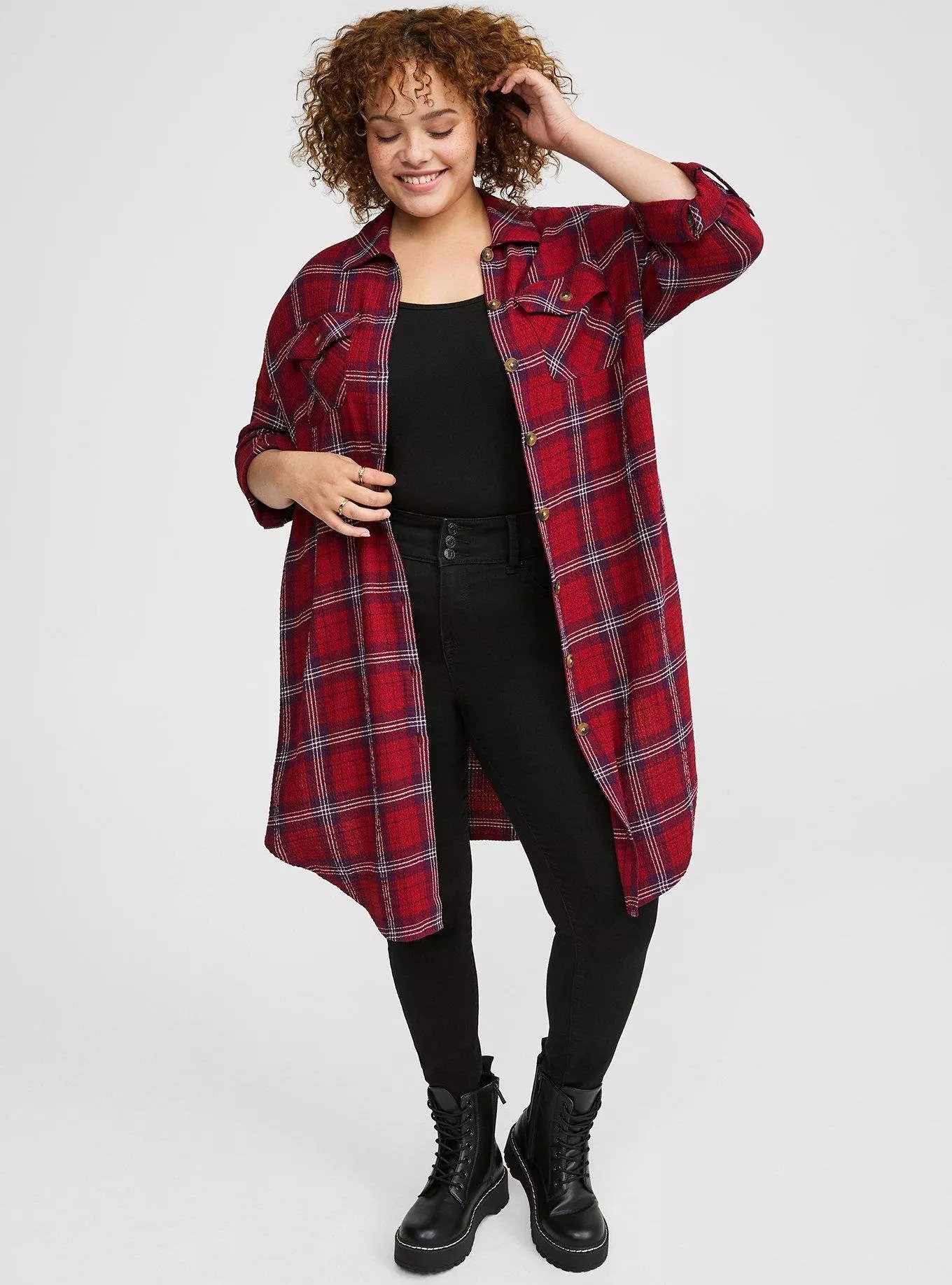 Flannel Gauze Oversized Shacket | Torrid (US & Canada)