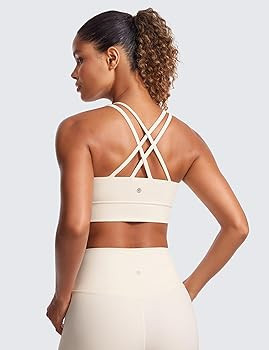 CRZ YOGA Softness Mold Butterluxe Strappy Longline Sports Bras for Women - Double Spaghetti Strap... | Amazon (US)