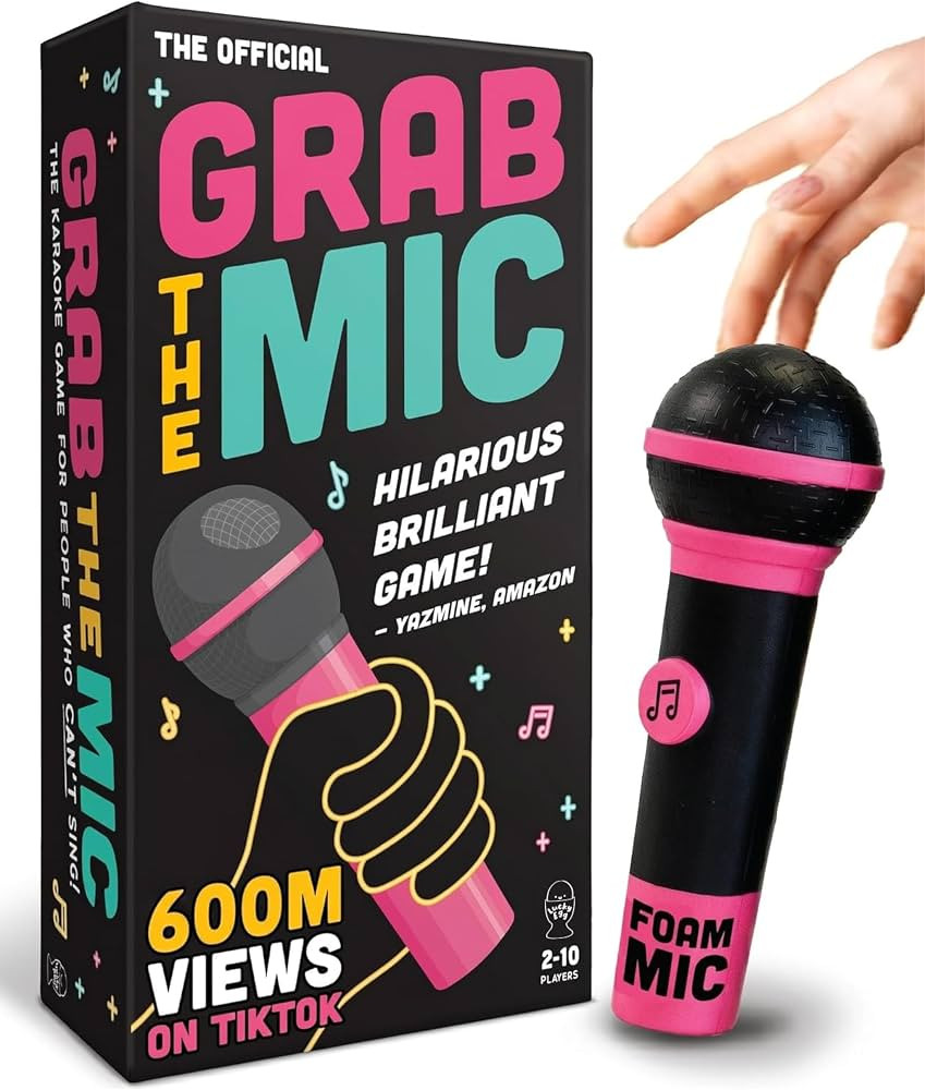 Grab The Mic - Award Winning Karaoke Party Game for Bad Singers w Foam Mic | Amazon (US)