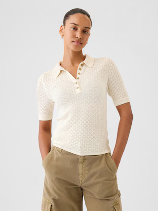 Pointelle Polo Sweater | Gap (US)