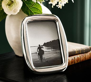 Chris Loves Julia Rounded Silver Frame | Pottery Barn (US)