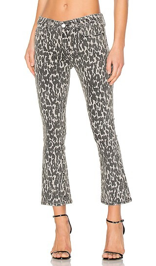 PAIGE Rosie HW x PAIGE Poppy Crop Flare in Leopard Grey | Revolve Clothing