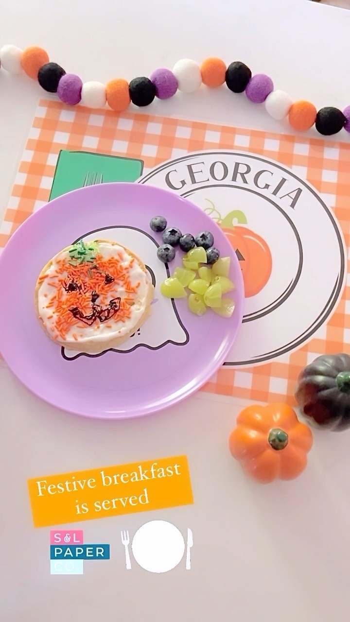 Halloween breakfast ideas for kids! Cute halloween placemat, Jack planters decor, orange gingham Halloween decor 

#LTKHalloween #LTKkids